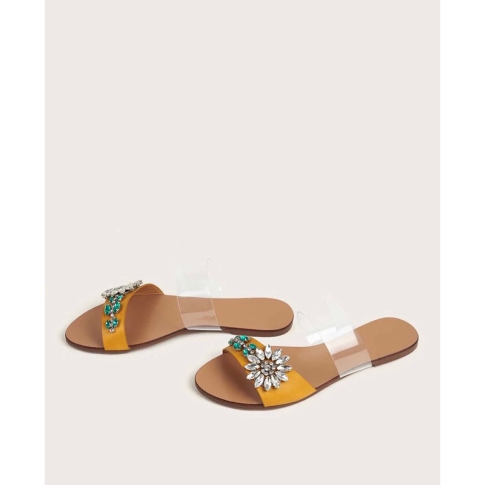 NWOB Rhinestone Embellished Sandals - Picture 2 of 10